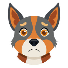 Crying Dog Face Illustration Vector