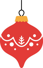 Red christmas ornament festive holiday decoration festive bauble vector