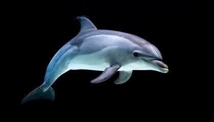 Obraz premium Dolphin in profile against black background