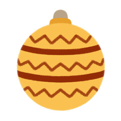 Yellow Christmas ball illustration festive holiday ornament
