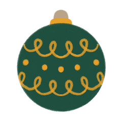 Green Christmas ball illustration festive holiday ornament