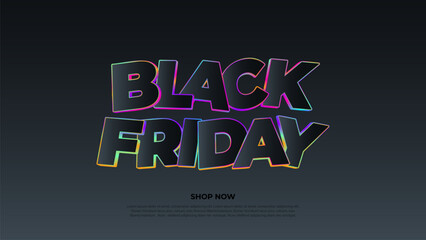 Black Friday commercial sign. Black Friday Sale event promotion background. Vector illustration.