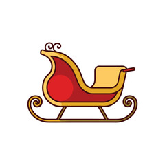 Christmas Sleigh Icon | Flat Holiday Symbol with Santa’s Sleigh