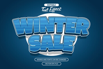 Winter sale editable text effect with glowing effect text