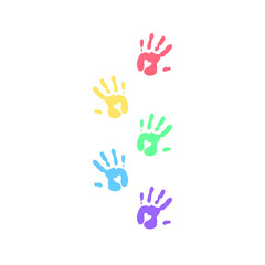 Colorful Handprints on White Background 5.