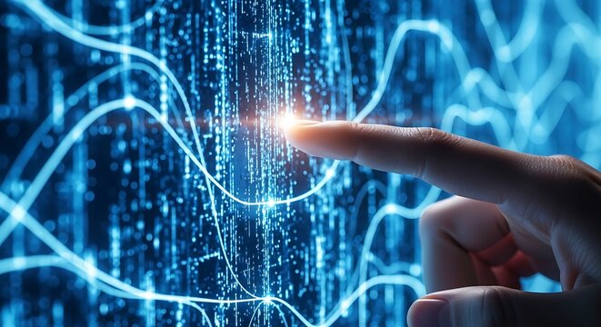 Modern Tech Interface Hand Gesture