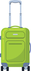 Lime green rolling suitcase modern travel luggage vector