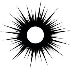 Abstract sunburst explosion black graphic element vector