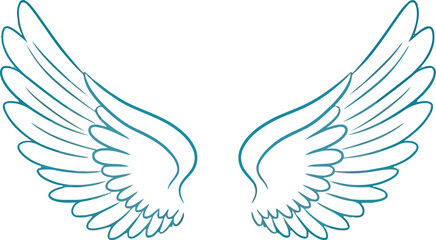 Ethereal angel wings graphic vector art vector