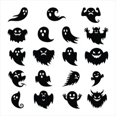 Black and white vector illustration of music and sound icons set for web and design