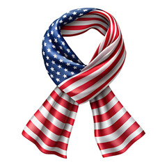 Fototapeta premium American flag ribbon isolated on transparent background for patriotic celebration