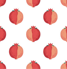 A minimalist flat design featuring a stylized pomegranate pattern, with bold geometric shapes and vibrant colors, the pomegranates  With png Transparent 