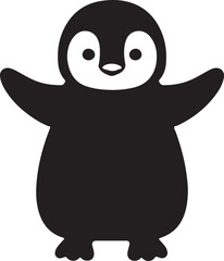 Fototapeta premium Silhouette of a cute penguine baby illustration icon