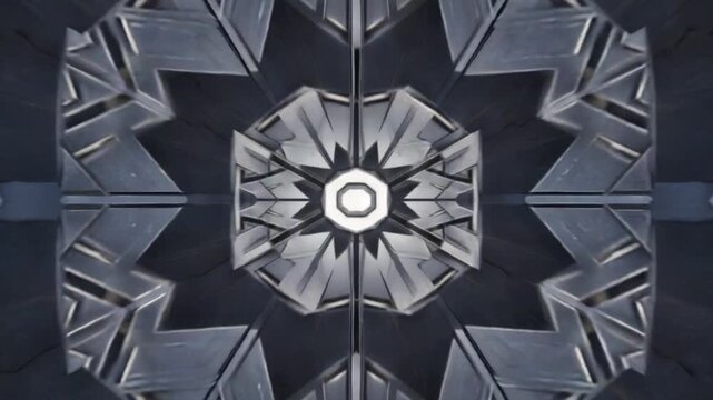 Abstract metal design with central octagonal light and symmetrical geometric shapes pattern art abstract geometric background patterns video