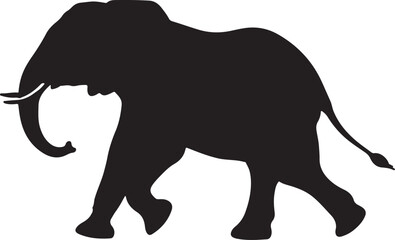 Elephant silhouette, Asian elephant, African elephant in silhouette