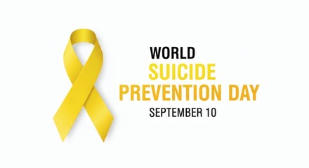 World suicide prevention day yellow ribbon awareness
