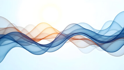 Alpha wave A stunning abstract visualization of alpha brainwaves, shimmering as layered, transparent blue and gold sine waves floating in a perfectly (3)