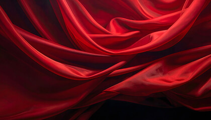 Obraz premium 漆黒と深紅の生地