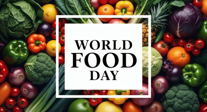 World food day concept with fresh vegetables and fruits background - Powered by Adobe