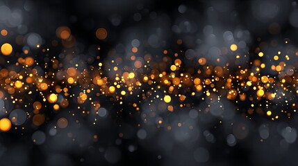 Black bokeh background with dotted light pattern soft defocused lights abstract glitter elegant festive backdrop with copy space for web banners social media headers posters and product mockups