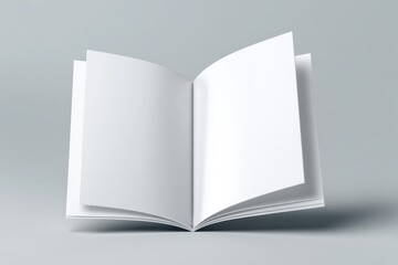 Funeral Booklet. White Vertical Blank Portrait Booklet Mockup divided into Two Parts Isolated on White Background