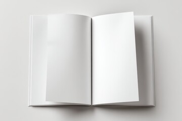 Funeral Booklet. White Vertical Booklet Mockup Brochure Magazine A4 Divided into Two Parts