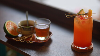 peach tea and a few other drinks