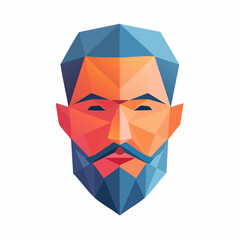 Fototapeta premium Geometric Man Face Abstract Art.