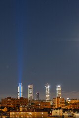 Madrid skyscraper area called Cuatro Torres in Madrid