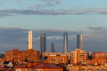 Madrid skyscraper area called Cuatro Torres in Madrid