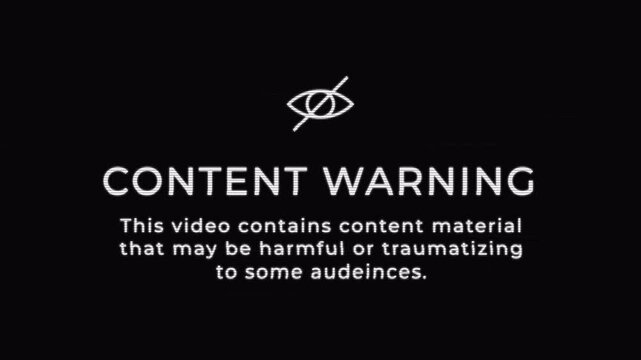 Content Warning, Sensitive Content text Animation with noise and distortion. Glitched Warning Text Animation. 4k animation video