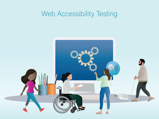 People with disabilities testing web accessibility features