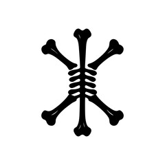 a black and white vector silhouette of bones  