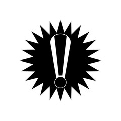 a black and white vector silhouette of an exclamat