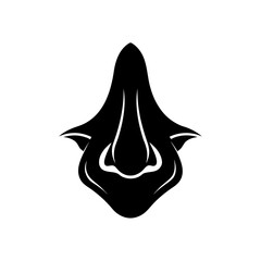 Fototapeta premium a black and white vector silhouette of a nose 