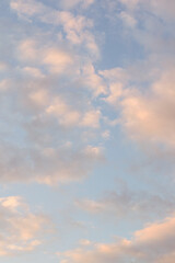 Pastel Clouds in Blue Sky