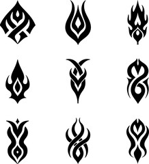 Abstract Tribal and Elemental Icon Set