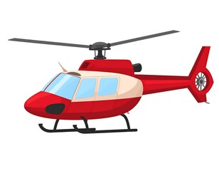 Red Helicopter, Aerial Transport, Flight, Aviation, Safety.