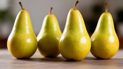 pears on a wooden table
