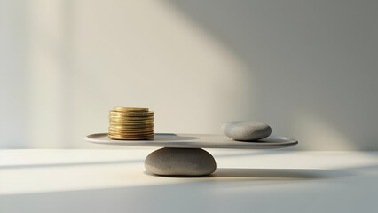 Economic equality concept with coins