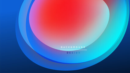 Abstract vibrant layers create dynamic visual effect. Gradient colors blend, forming circular shapes against dark backdrop. Modern design element.