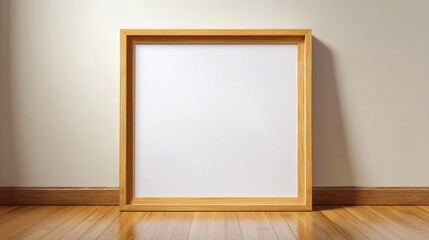 Elegant Gallery-Style 8x10 Wooden Frame Mockup on Neutral Wall with Cinematic Lighting