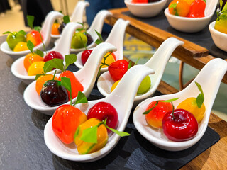 Many cocktails on the table