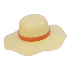 Sunhat sits centered showcasing its wide brim and orange band