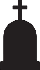 silhouette of tombstone white cross on cemetery