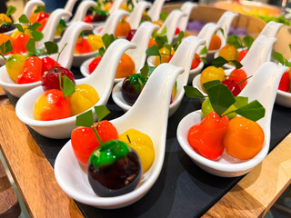 Many cocktails on the table