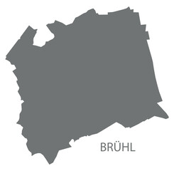 Bruehl city map grey illustration silhouette
