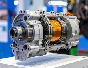 Electric Motor Close-up Engineering Design.