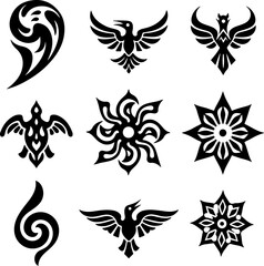 Set of Tribal and Fantasy Symbols