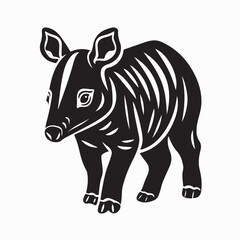 Fototapeta premium Funny Tapir Mascot Vector Logo for Children isolated on white background